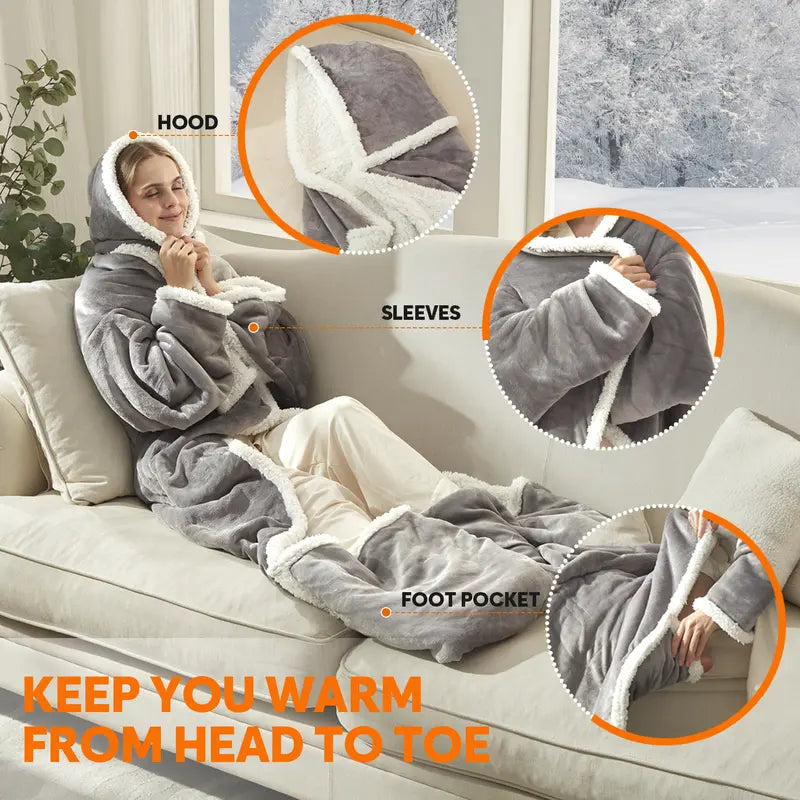 Nest-Up Wearable Electric Heated Blanket