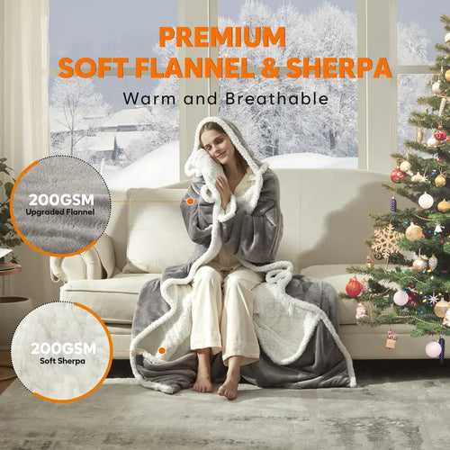 Nest-Up Wearable Electric Heated Blanket